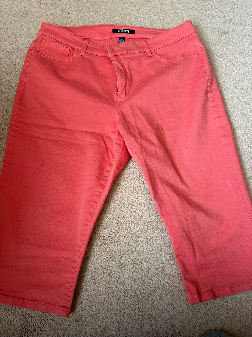 Chaps Coral-Pink Capri Pants